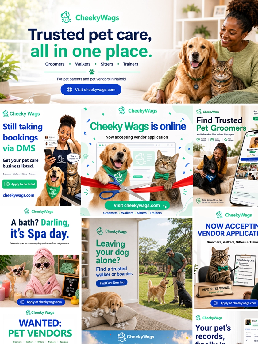 CheekyWags social media poster set