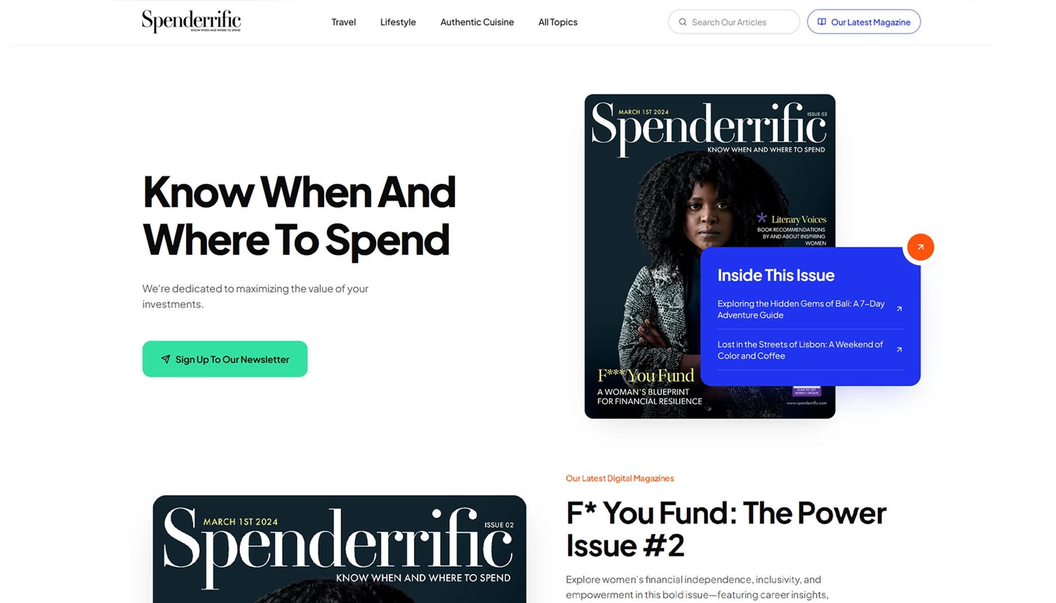 Spenderrific digital magazine platform