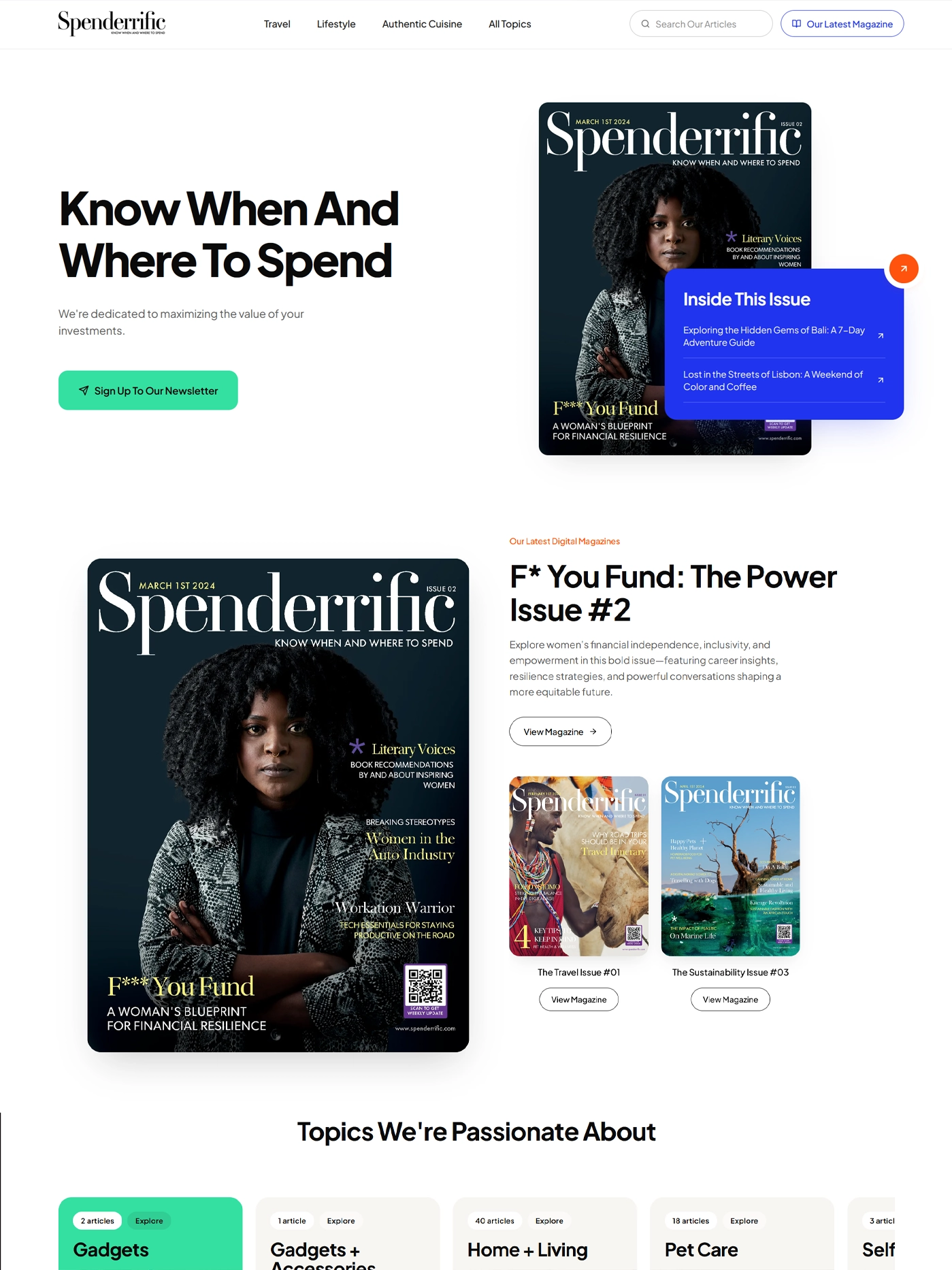 Spenderrific digital magazine platform