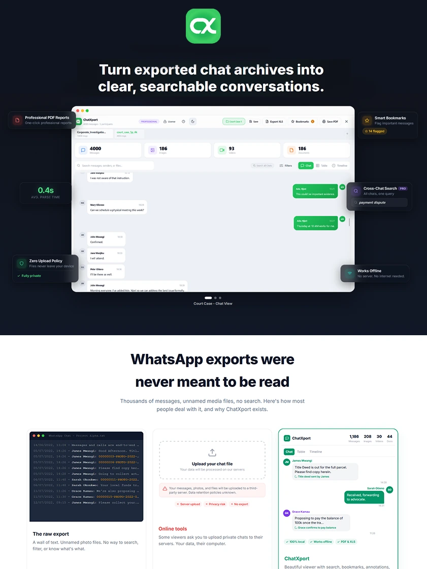 ChatXport desktop app