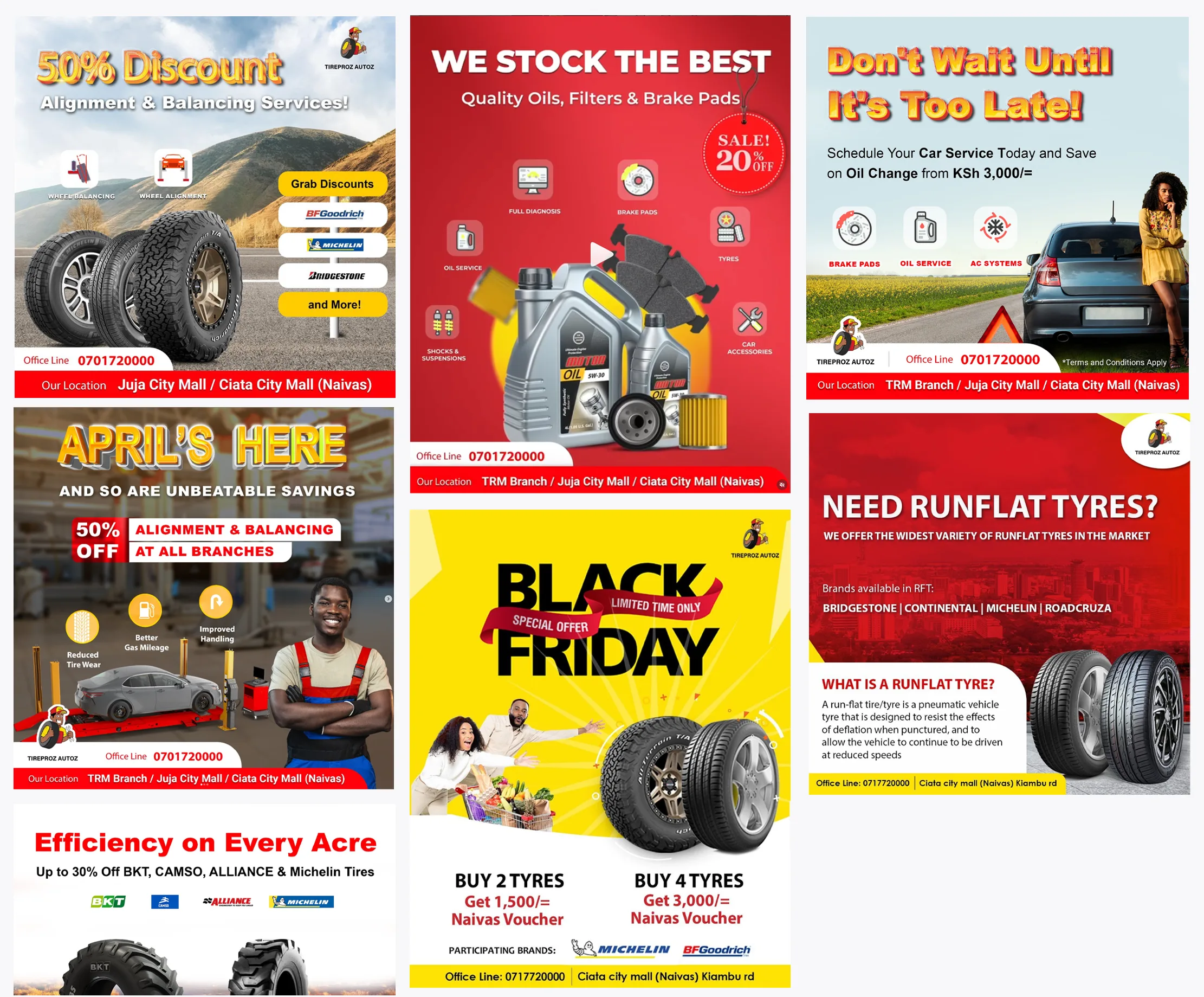 TireProz Autoz campaign artwork variations across formats